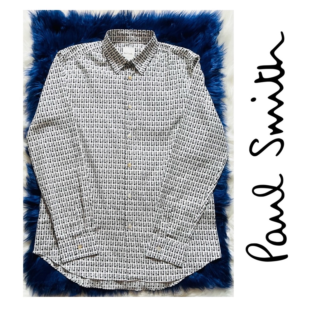 New! PAUL SMITH Key & Lock Organic Cotton Tailored Shirt